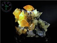 金色方解石，-20x30x14cm-美國田納西州埃爾姆伍德礦